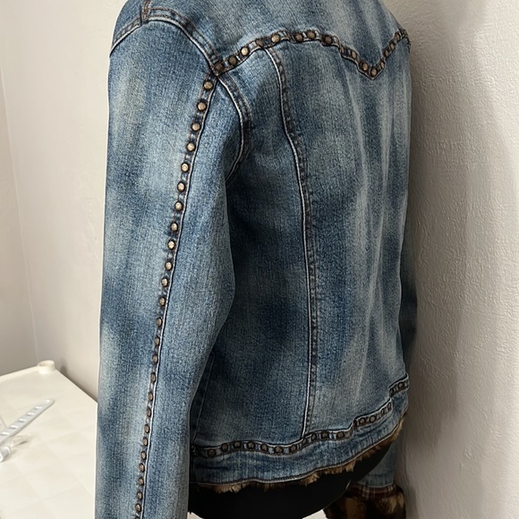 GUC Vintage Parasuco 90’s Denim Jacket with Fur Size S - Picture 6 of 12
